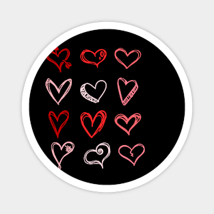 Hearts Pattern Valentines Day Cute Love V-Day Pajama Magnet